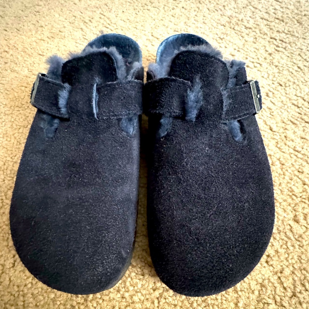 Birkenstock shearling navy size 42